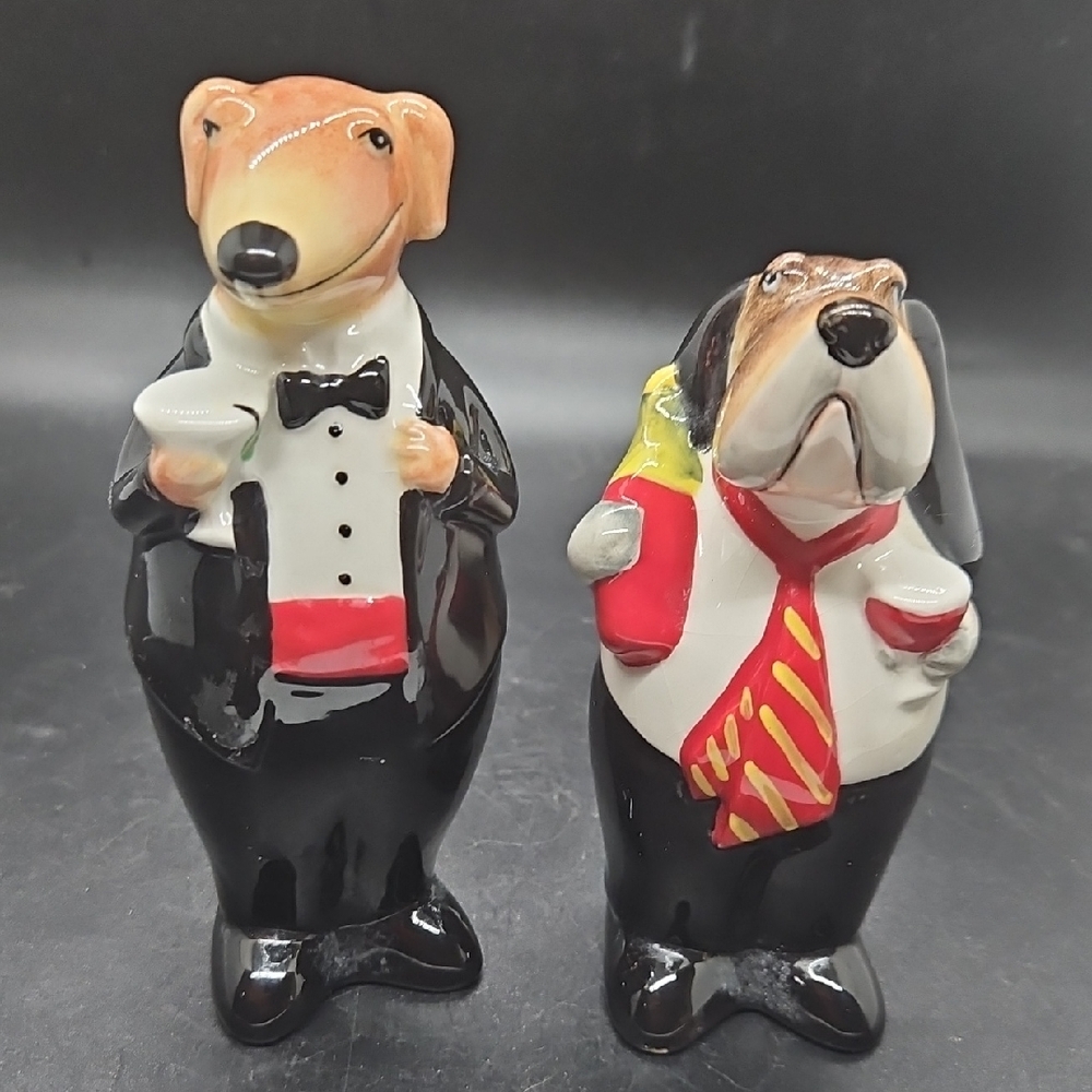 Vintage CIC Dog Butler Salt and Pepper Shakers